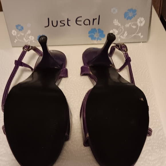 JUST EARL CLARISSA PURPLE LADIES HEELED SANDALS. SIZE 10 M. - Picture 5 of 6